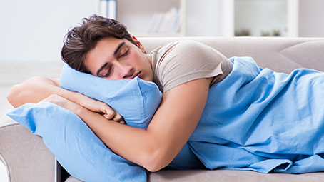 Man napping on the sofa